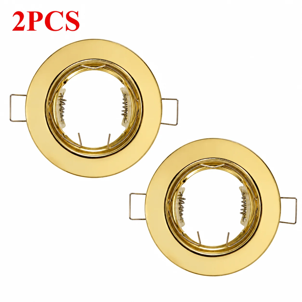 JOYINLED Gold Recessed Ceiling Light, 80mm GU10 MR16 Downlight Frame, 60mm Cutout Adjustable Spotlight Holder for Indoor Kitchen
