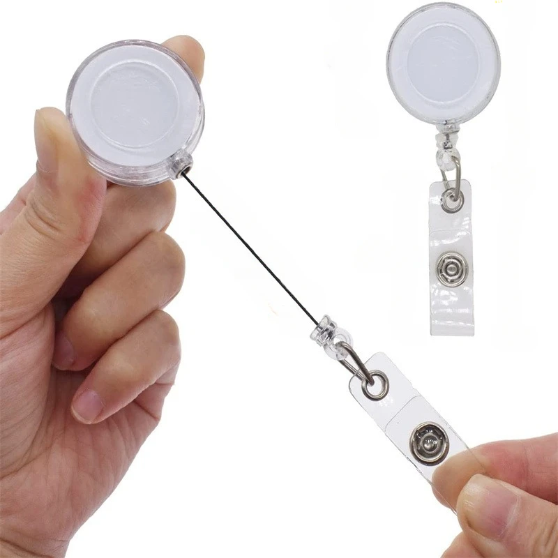 

5Pcs/Set Transparent Badge Reels Retractable Working Permit Clips Badge Holder Accessories for Staff Nurse ID Tag Pass Card Reel