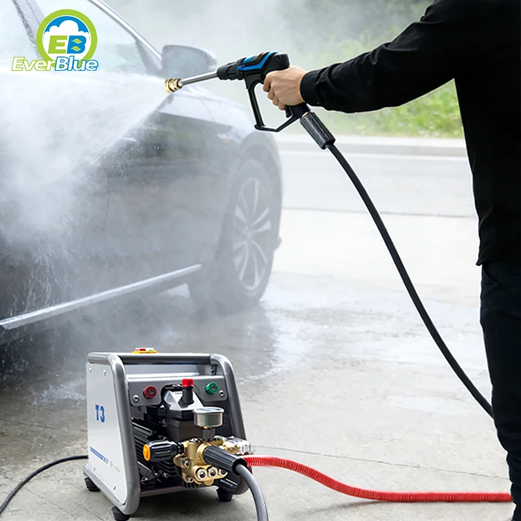 High Pressure 120Bar Car Wash Machine Visual Air Pressure Electric 220V Washing Equipment with Pure Copper Motor