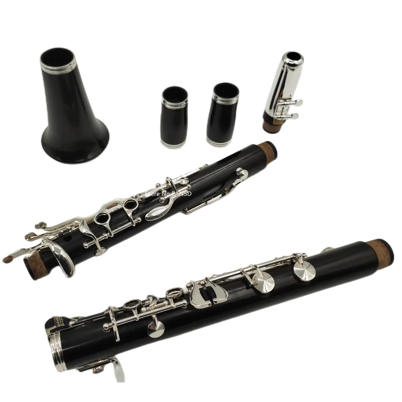 Professional clarinet Eb Key Clarionet Ebony or Ebonite wood Plated Sliver,Case