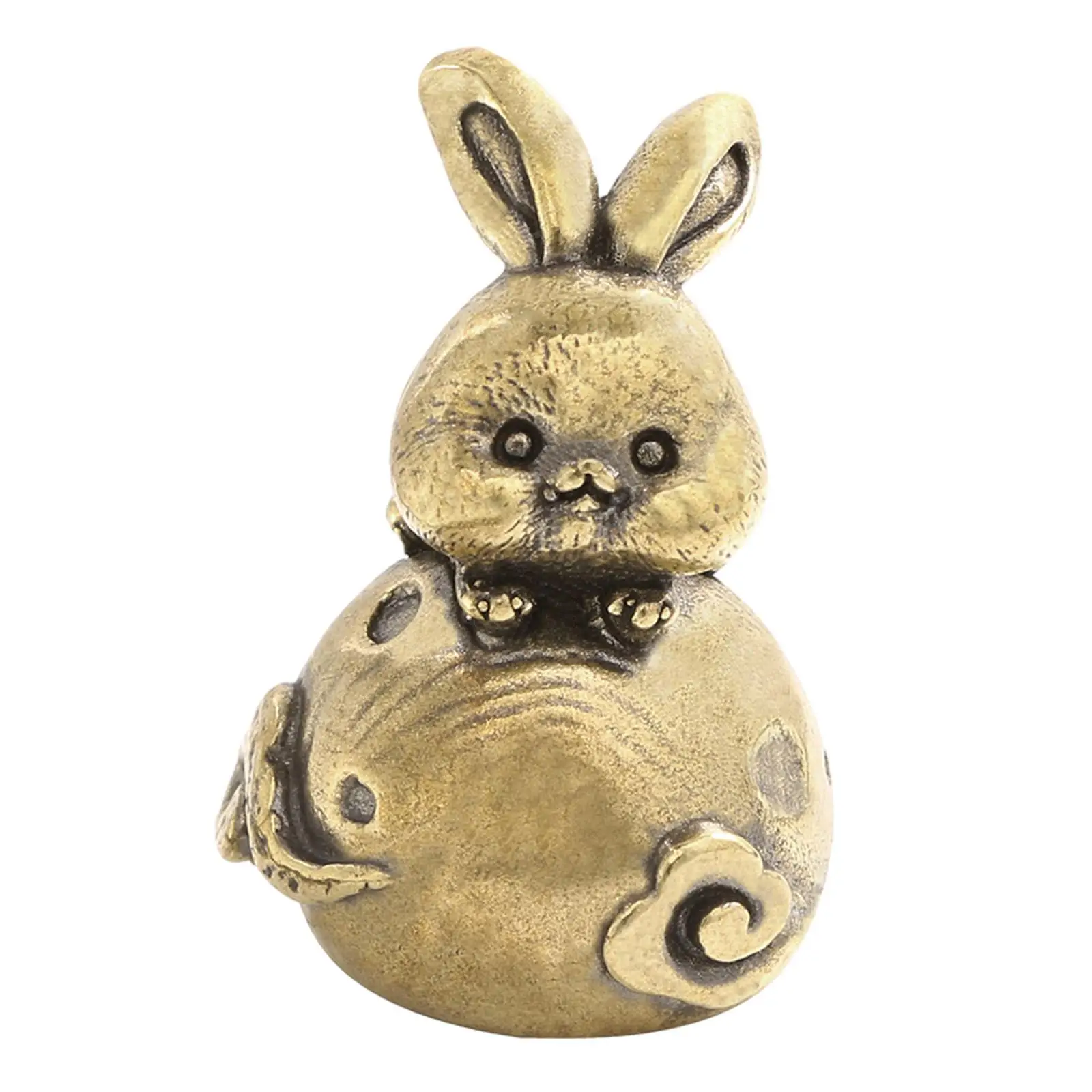 Brass Bunny Statue Collections Vivid Details Home Decor Art Crafts Table Ornament for Office Indoor Patio Entrance Living Room