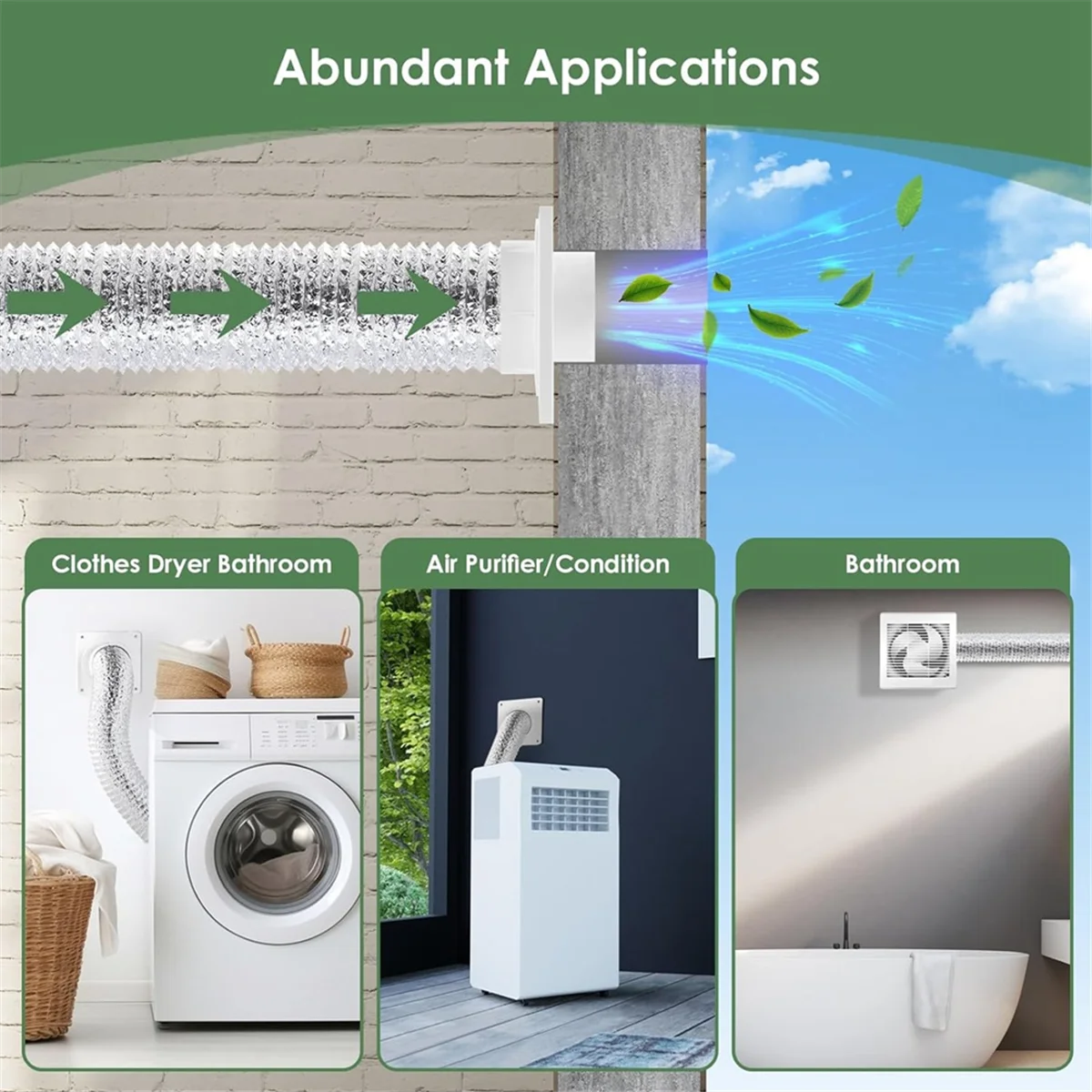 Dryer Vent Wall Plate with Hose(4 Inch 8 Feet),Twist Lock Dryer Vent Connector Kit,4 Inch Dryer Duct Connector Flange AN02R