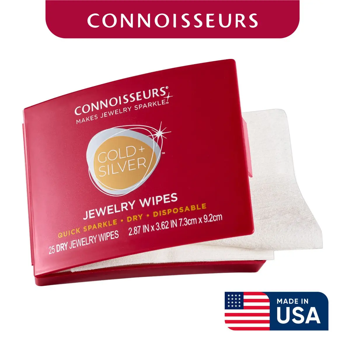 

Connoisseurs Jewelry Polishing Wipes for Gold Silver Platinum Diamond Gemstone Watches Convenient Cleaning Care Maintenance