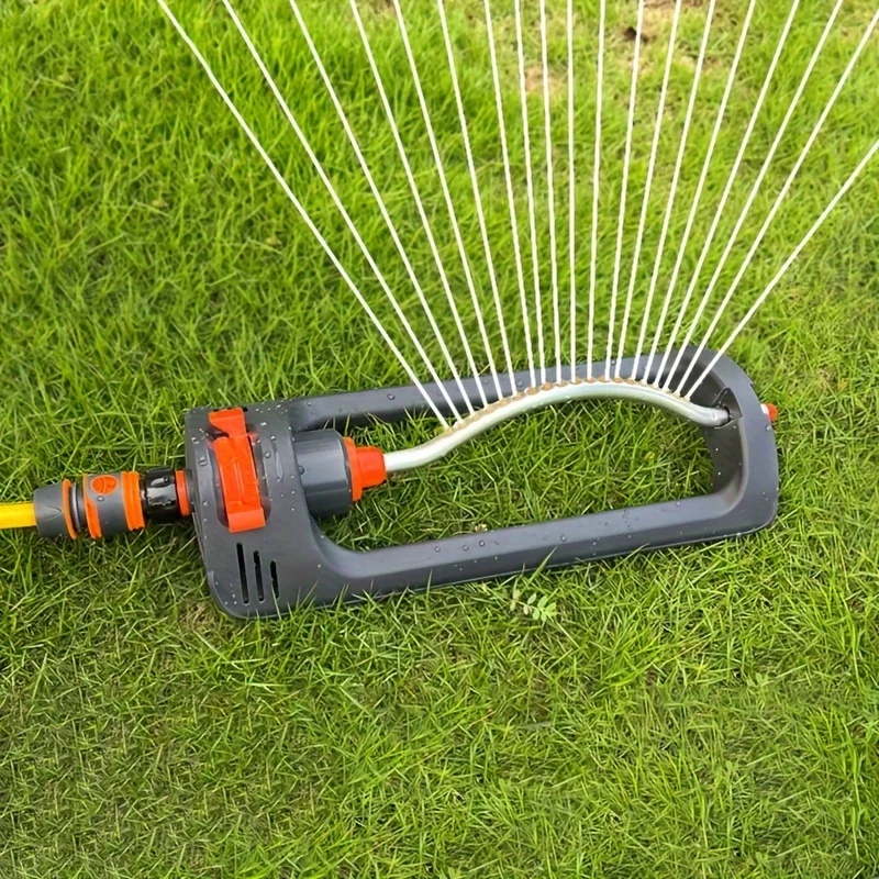 1Pc Oscillating Garden Sprinkler 4 Modes Water Sprayer 19 Hole Nozzles with 3/4in Connector for Large Area Coverage Yard Garden