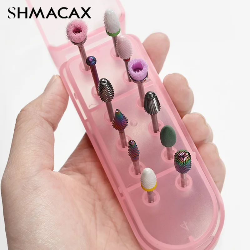 12 Löcher Nagel bohrer Aufbewahrung sbox Maniküre Salon Schleif kopf halter Display Nail Art Zubehör