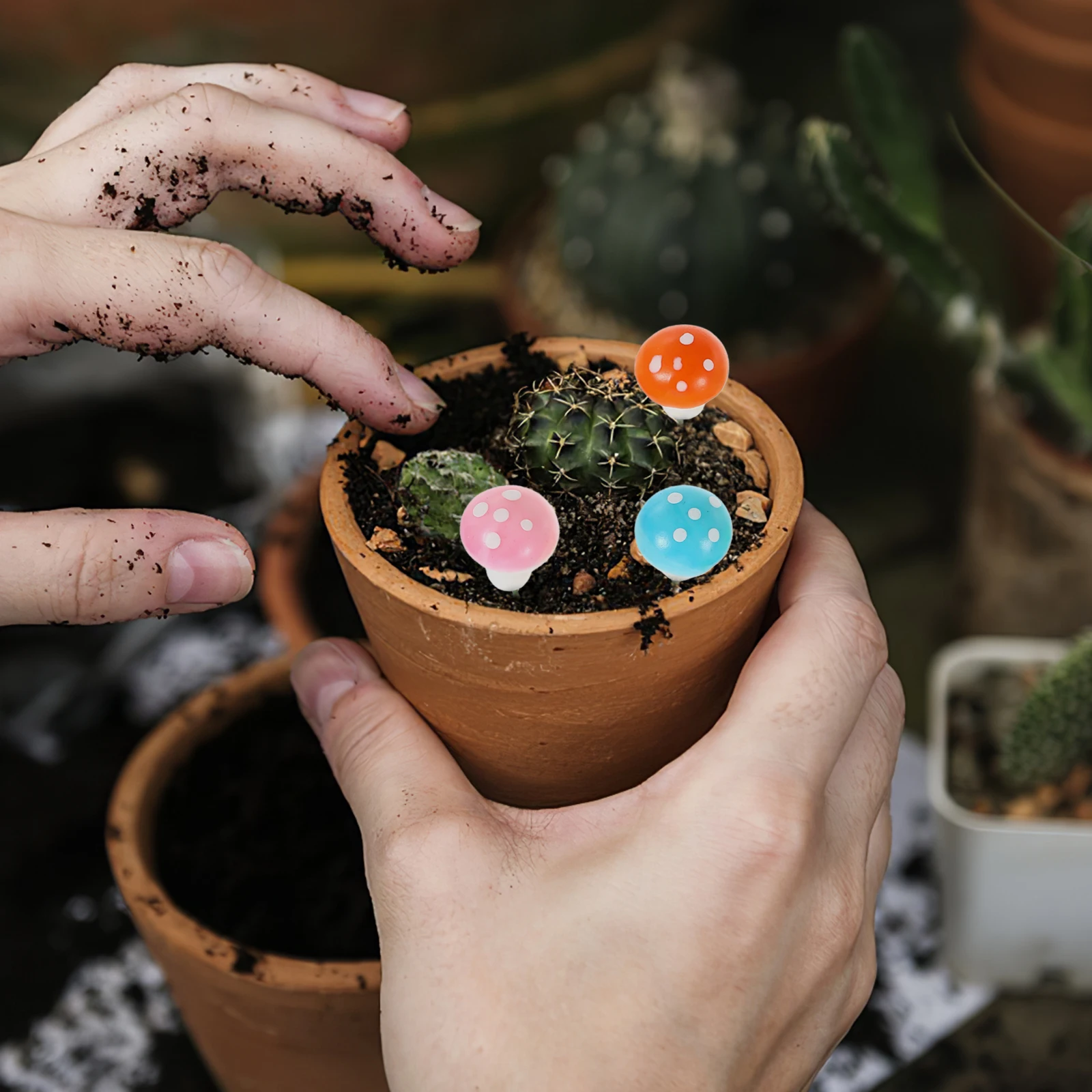 

60Pcs Mini Mushroom Micro Landscape Accessories Artificial Plant Ornament Decorative DIY Fairy Garden Bonsai Succulent Pot