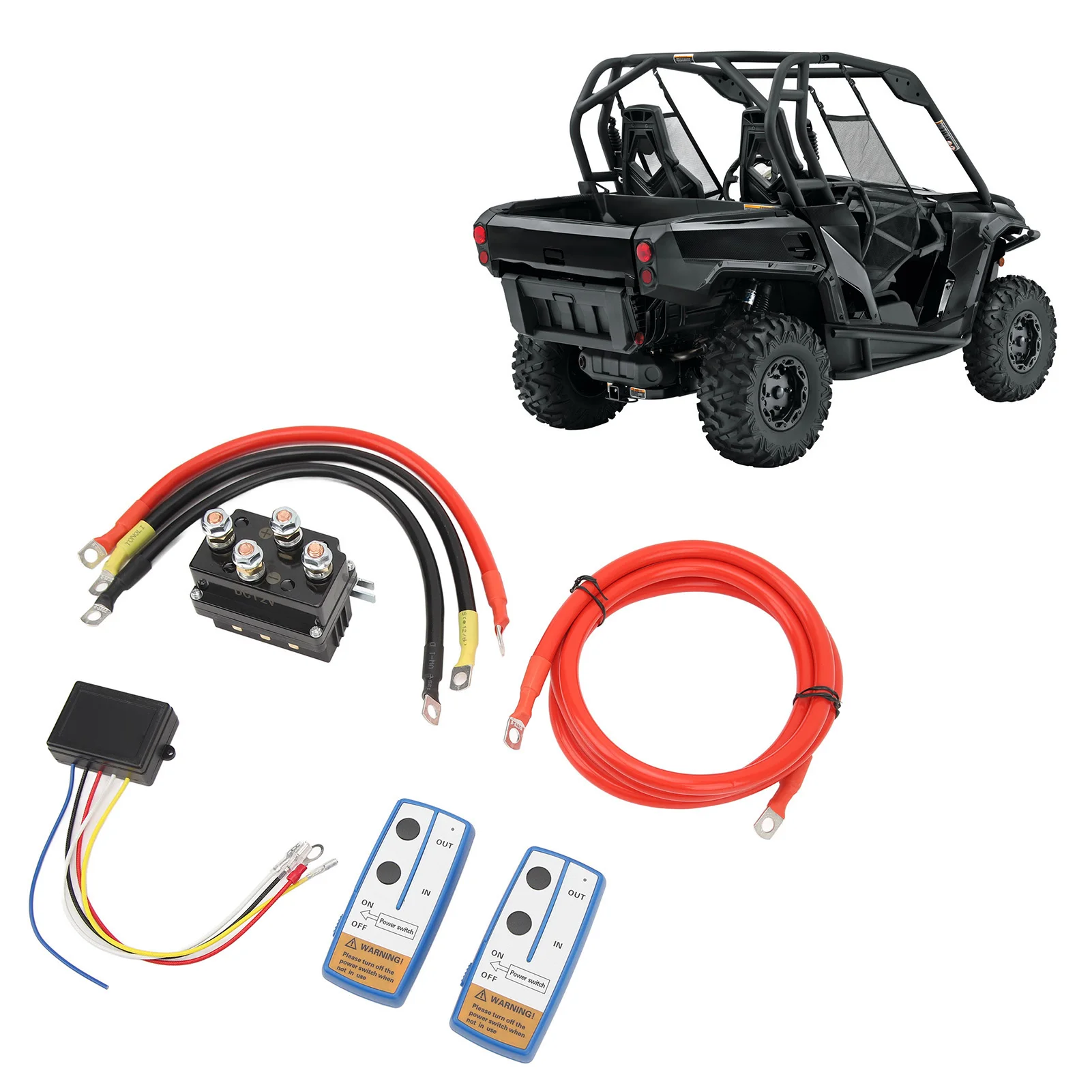 

1PC Wireless Winch Remote Control Kit - DC 12V 500A Waterproof for 8000lb-15000lb ATV UTV Truck - Durable Auto Accessory