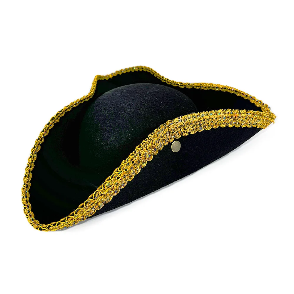 Men's Funny Cosplay Pirate Hat Adult Unique Tricorn Hat Role Play Captain Hats Performance Caps Masquerade Party Dress Up Cap