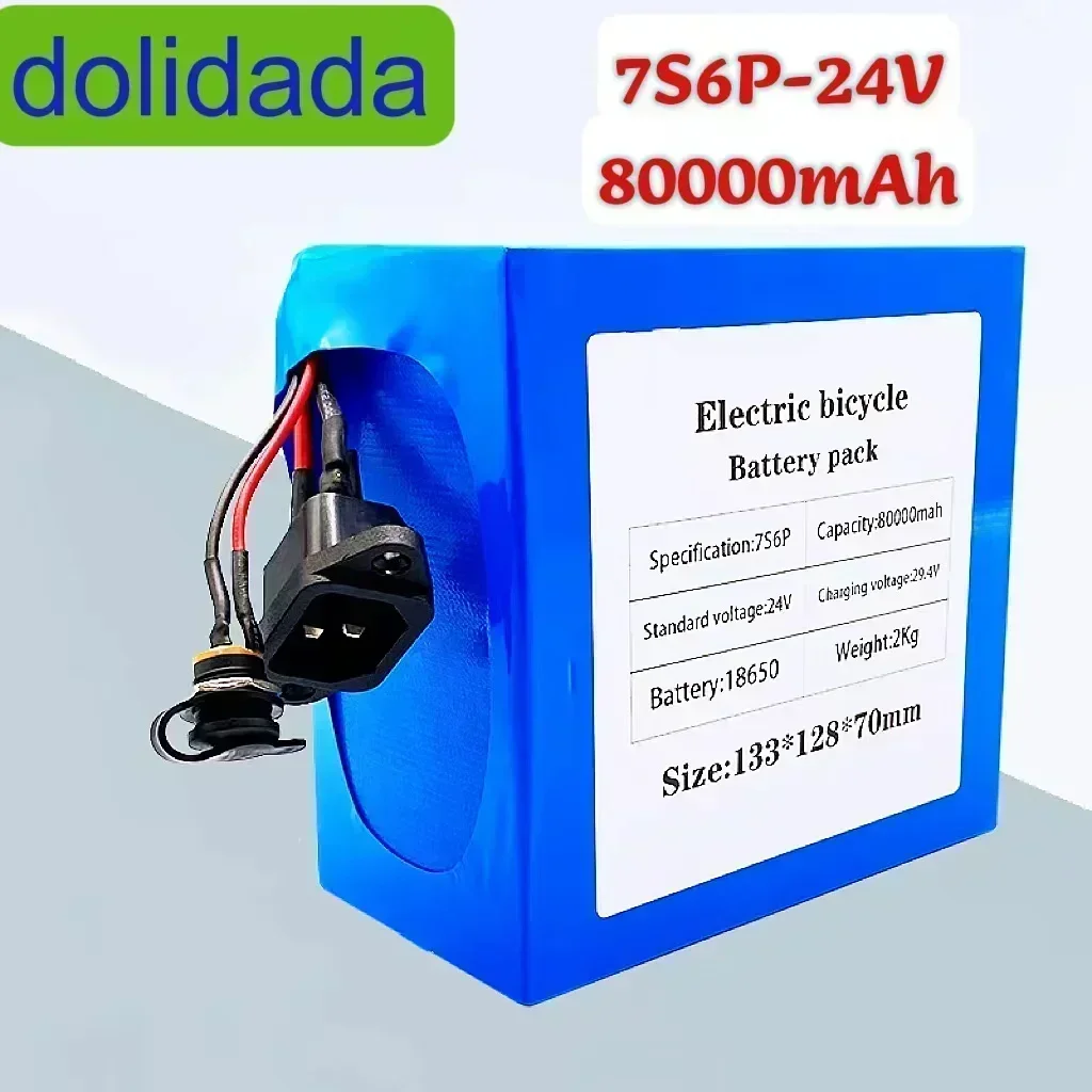 

Batterie au lithium pour vélo électrique 7S6P, 24V, 80000mAh, 1000W, 29.4V, 80000mAh, pour fauteuil roulant, nouveau