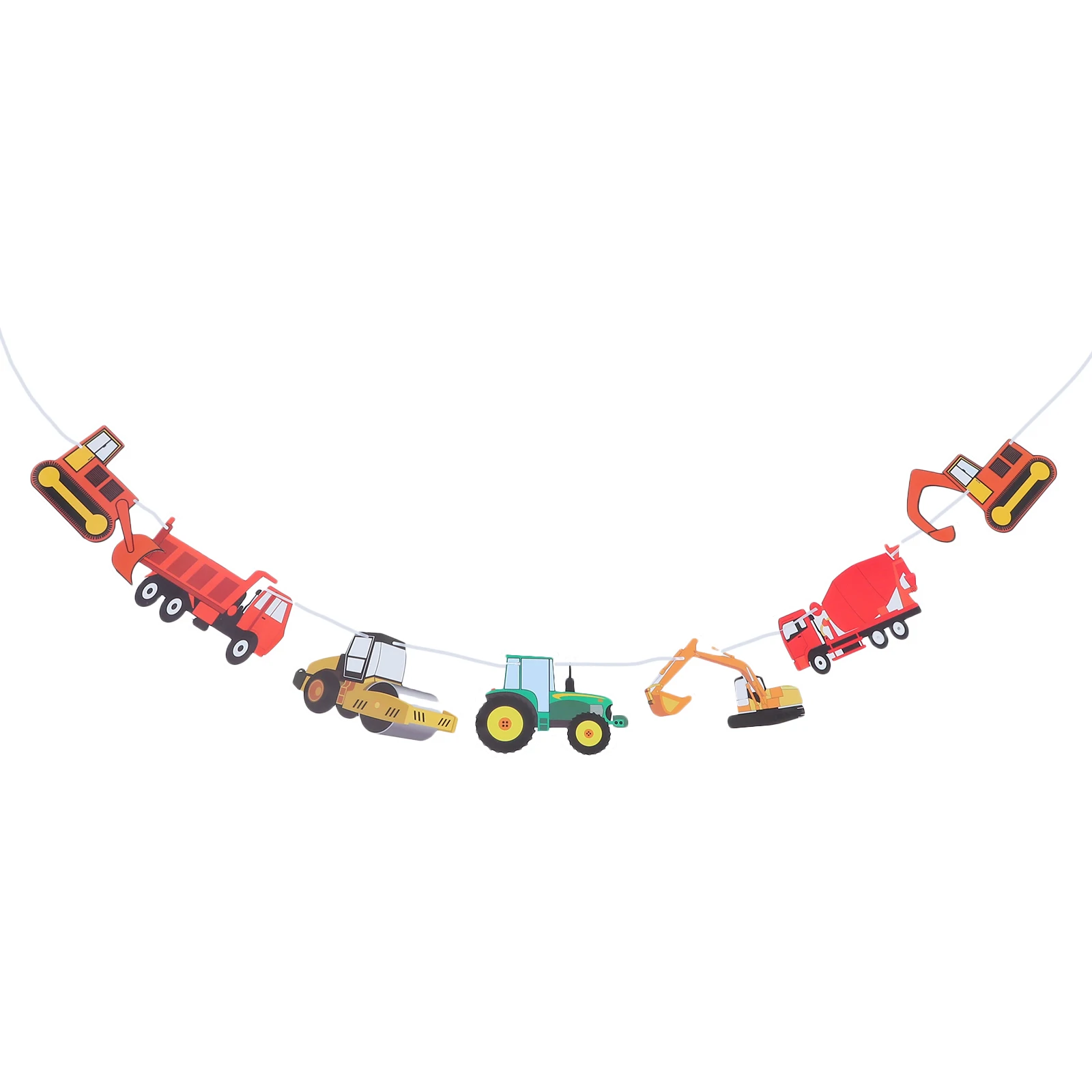 Bagger-Transportfahrzeug, Geburtstagsbanner, LKW, Partyzubehör, Girlande, Papier, Dekoration, wiederverwendbar, schick für Kinder – Detail 1