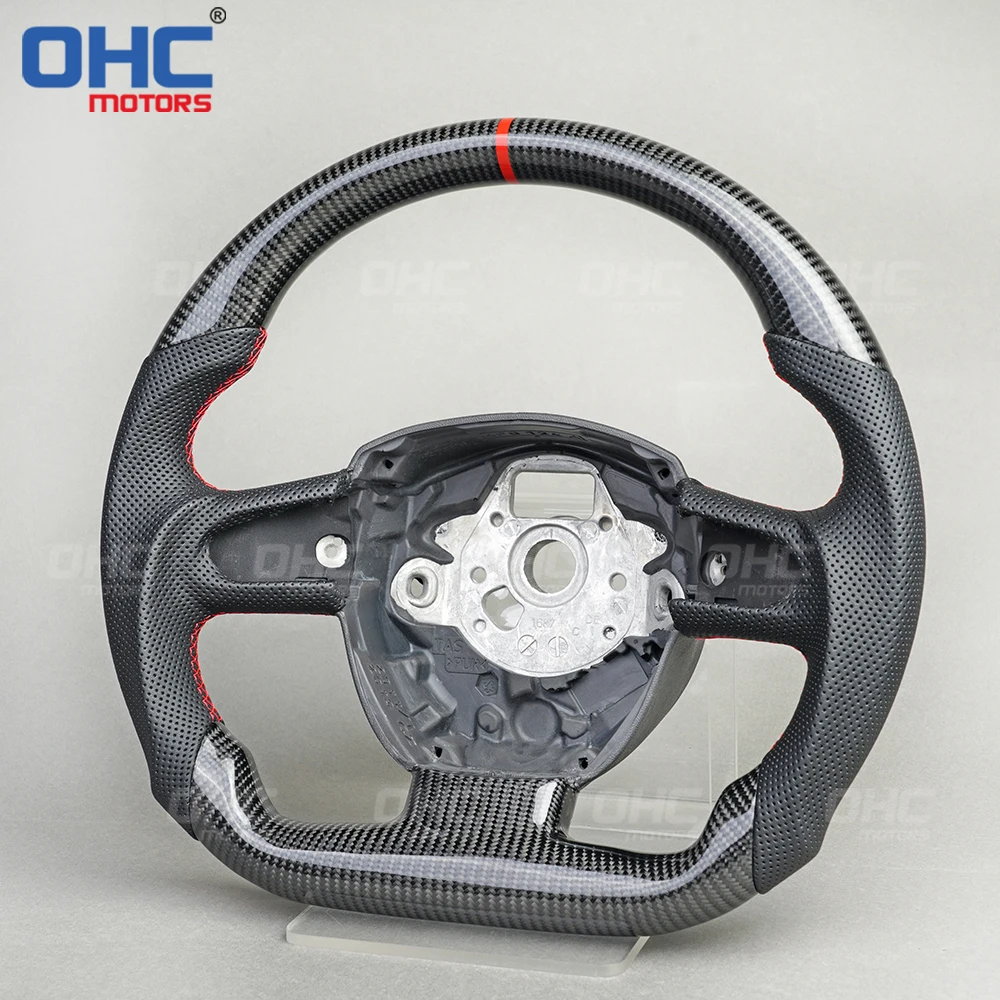 Car Steering Wheel For audis A3 A4 A5 B8 A6 Q5 Q7 2005 to 2011 100% Real Carbon Fiber Steering Wheel ohc motors