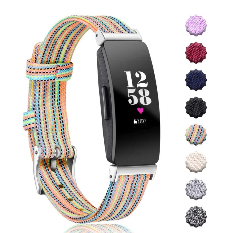 Applica blefitbit inspire hrWristband wrist strap inspire Nylon Textile Belt Monochrome Canvas Strap