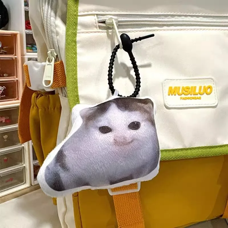 1 pçs engraçado gato chaveiro pressione o som pingente saco mochila decoração presente de aniversário para meninos e meninas chaveiros de pelúcia