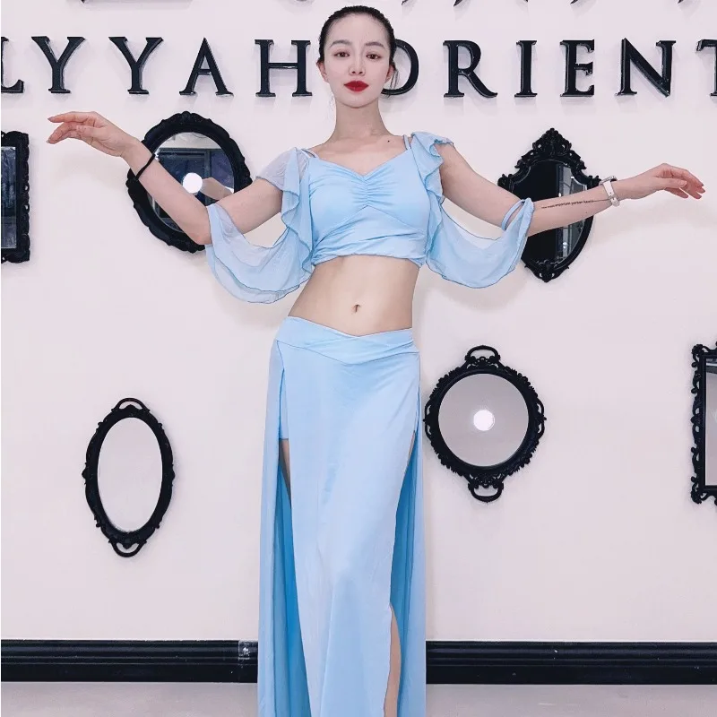 Jupe Top Ans personnalisée, 2 pièces, Costume de danse du ventre, Style féerique, sélection de sangles, robe d'entraînement, robe de classe pour débutant