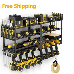 Hand Power Tool Organizer Rack Wandmontage Drijvende gereedschapskast Elektrische boorhouder Heavy Duty voor werkplaats Garage Gereedschapsrek