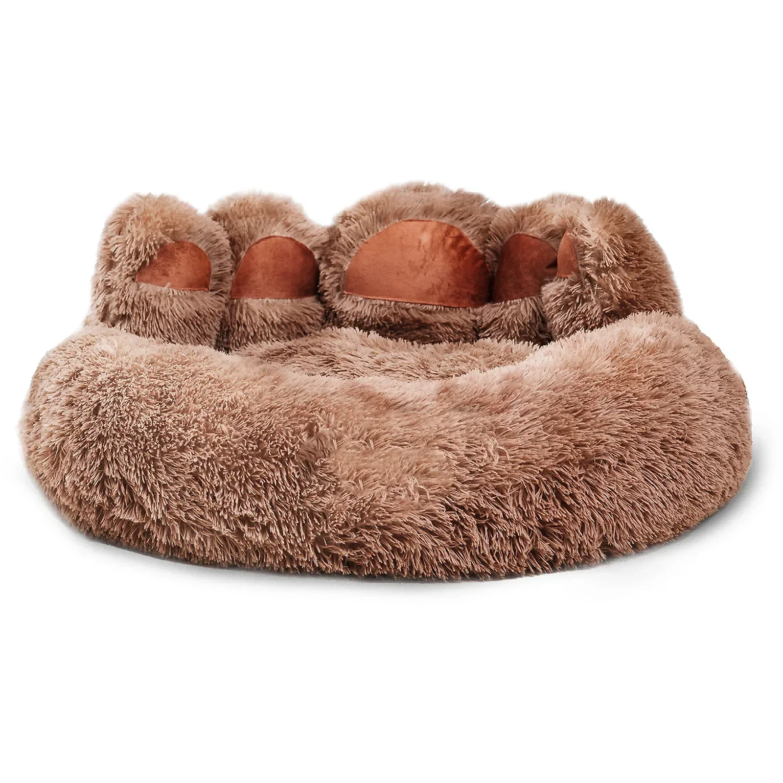 Dog Bed Bear Paw Dog Beds for Small Medium Dogs Cute Dog Cozy Soft Long Plush Round Pet Sofa Bed Cat Bed Cama Para Perro