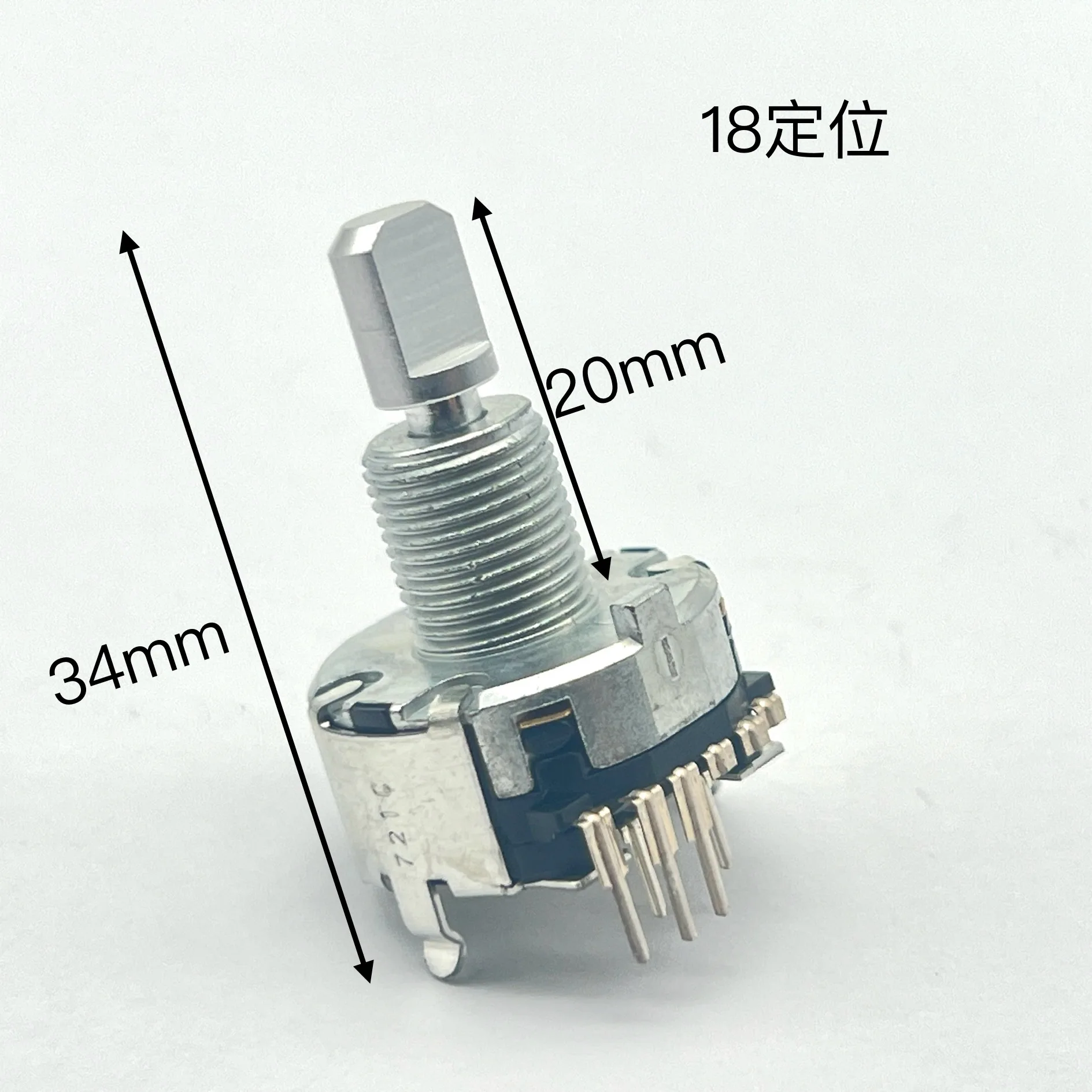 3 pcs Original ALPS Encoder E C20 Type 18 Position with Switch 360 Degree Rotating Knob Long 20mm Half Knob 5 Pins