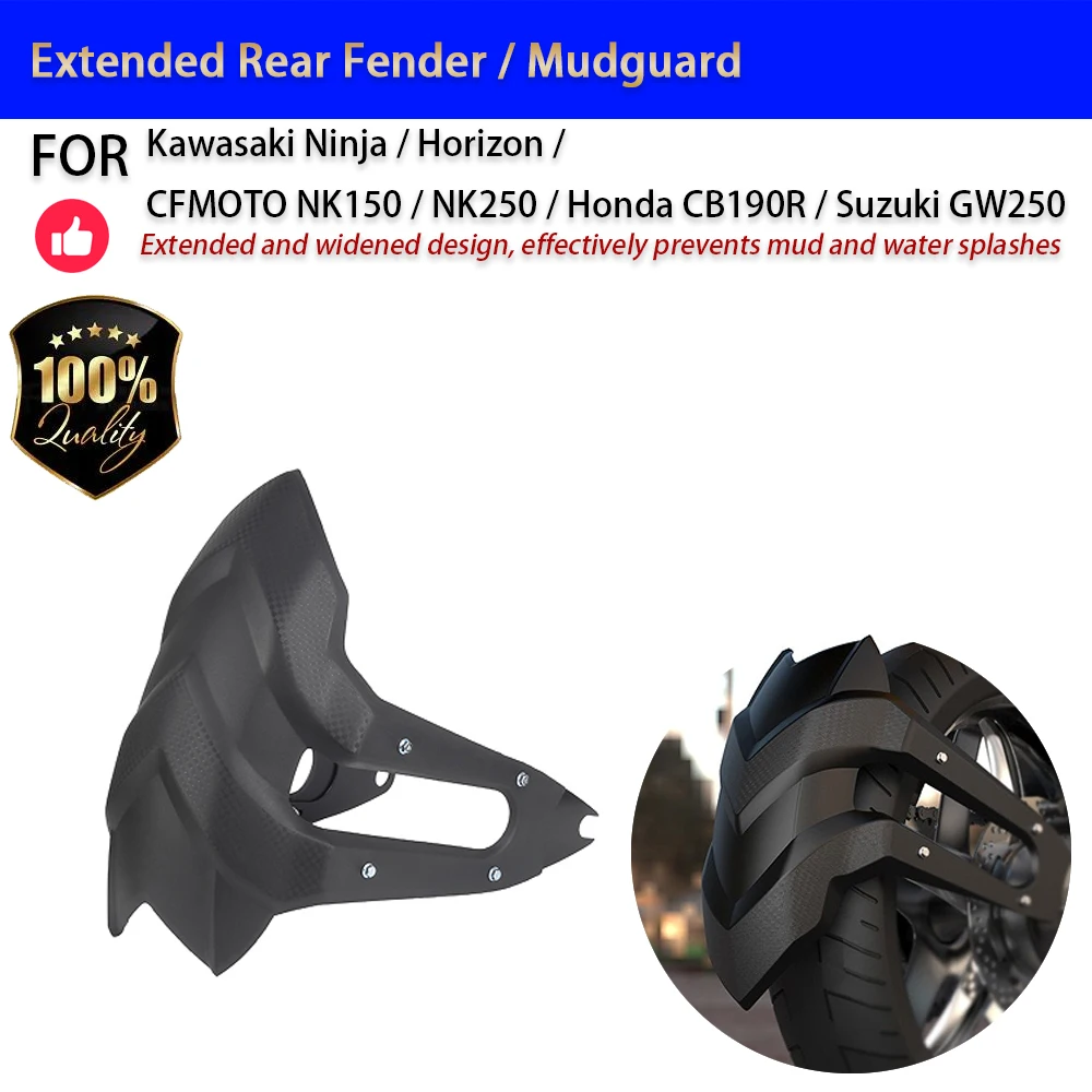 For Ninja Horizon CFMOTO NK150 NK250 Extended Rear Fender Mudguard Universal Motorcycle Accessories