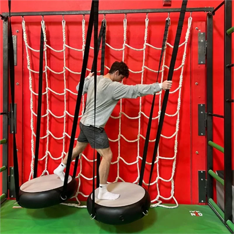 Wholesale Cheap Amusement Park Kids Sports Entertainment Parkour Gym Training Equipment Air Track Crawl Bridge Ninja Warrior