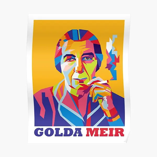 Portrait Of Golda Meir Illustration In W  Poster Art Decoration Funny Room Print Vintage Mural Home Decor Painting Wall No Frame