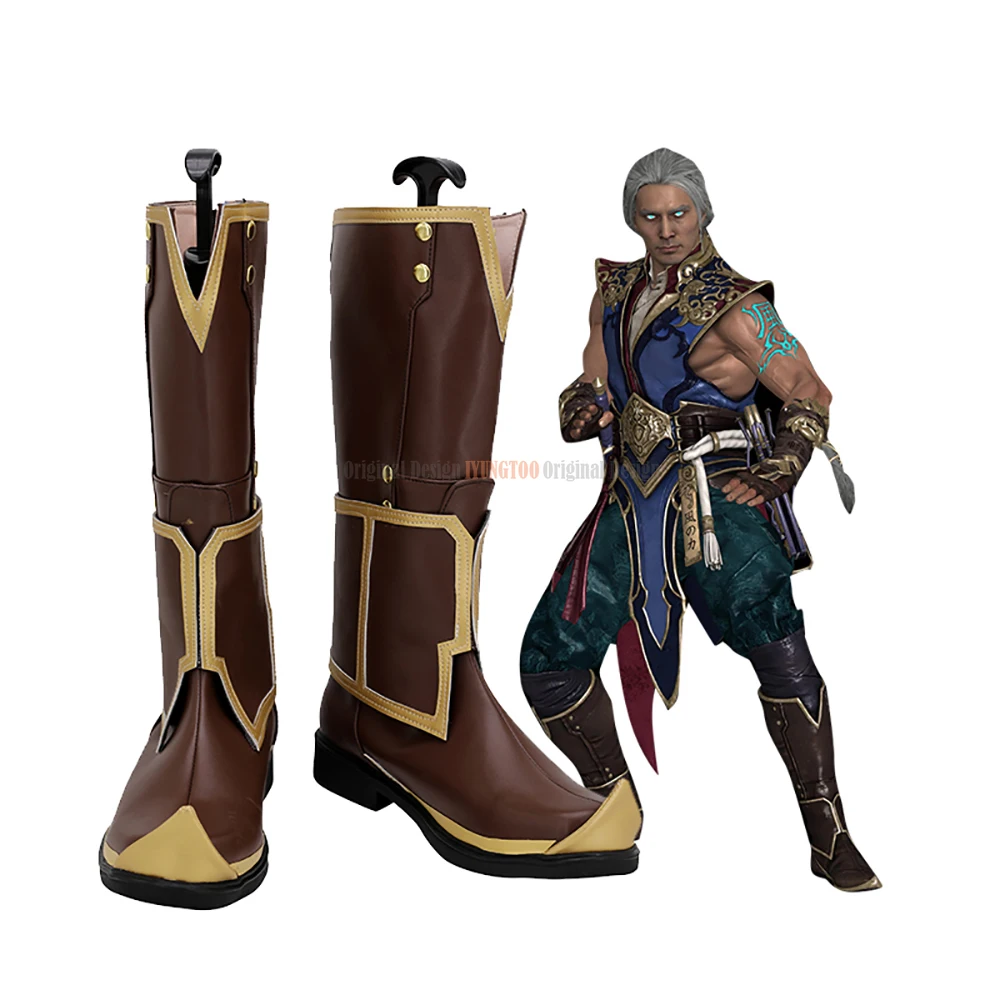 

Mortal Kombat 11 Fujin Cosplay Boots Leather Shoes Custom Made Any Size for Boys and Girls