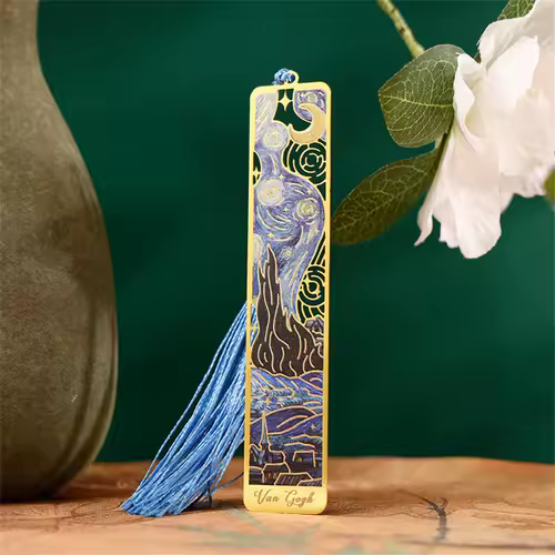Aesthetic Book Page Clip Floral Painting Metal Bookmark Hollow Metal Book Accessories Student Reading Mark Stationery Gifts - Image 13