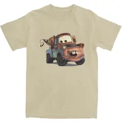 Cars Tow Mater T-Shirt Summer Vintage T-Shirts Cotton Hipster Tee Shirt For Men Short-Sleeved Loose Tops