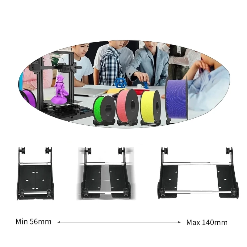 3D Printer Filament Spool Holder Practical Stand for 3D Printing Adjustable Width Easy Installation