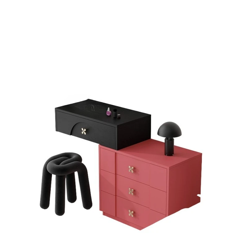 

Nordic small dresser bedroom wall mounted makeup table apartment bedside pink.