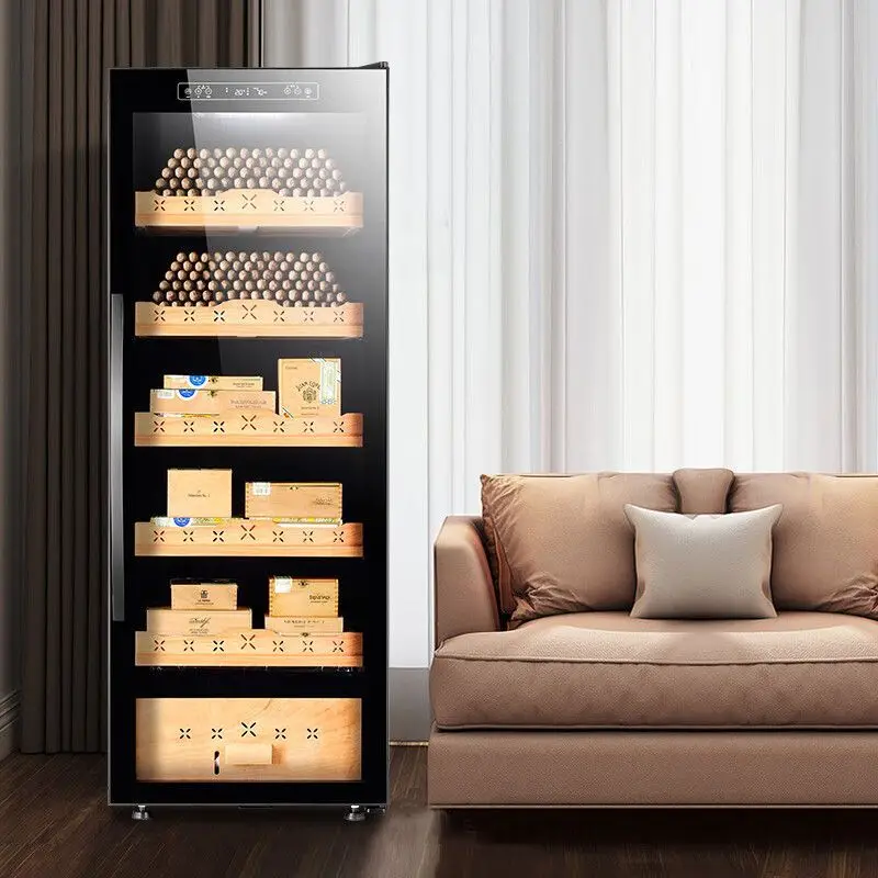Constant temperature and humidity true compressor insulation cedar wood household nude care humidifier cigar cabinet