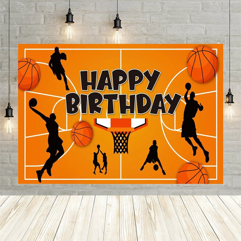 Basketball Field Stadium Photography Background Sport Theme Party Children Birthday Decoration Boys Photo Backdrop Banner