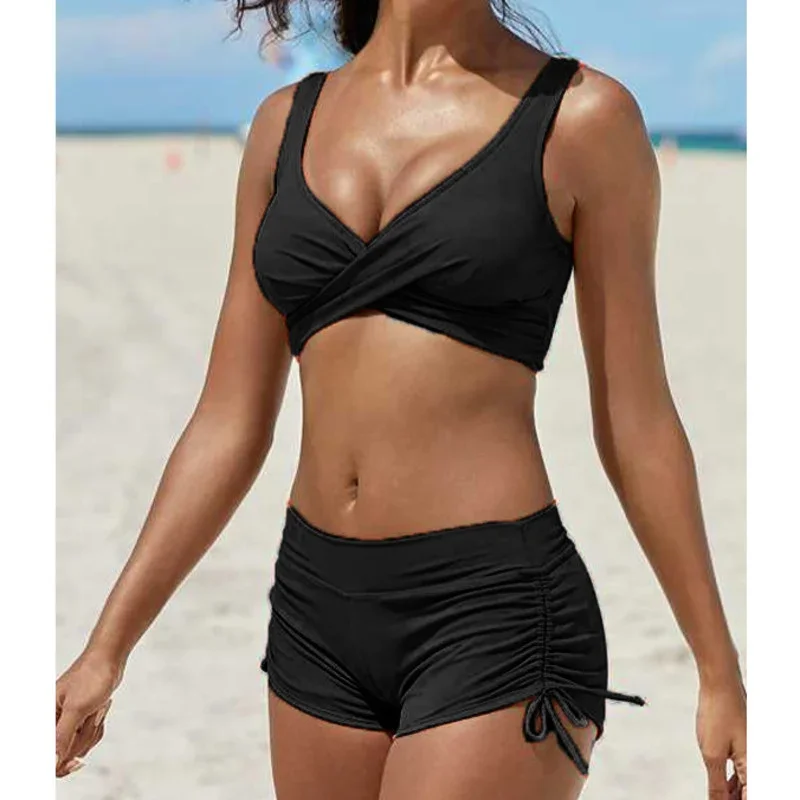 Trajes de baño grandes de verano, conjuntos de Tankini de talla grande, traje de baño femenino, ropa deportiva para piscina y playa, traje de baño de dos piezas, trajes de baño para mujer