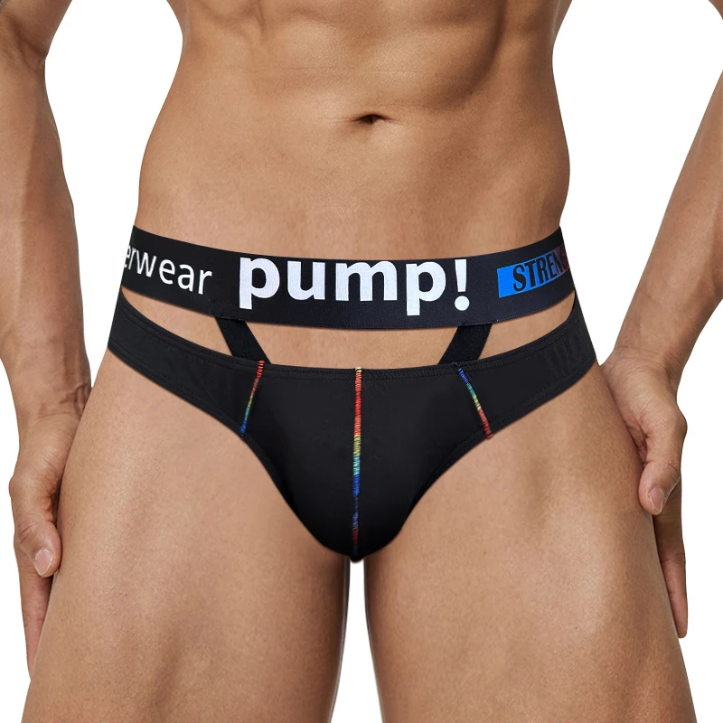 

Men's Underwear Modal Sport Leakage Laser Gradient Underwear Sexy Gay Bikini Briefs Panties Underpant for Men