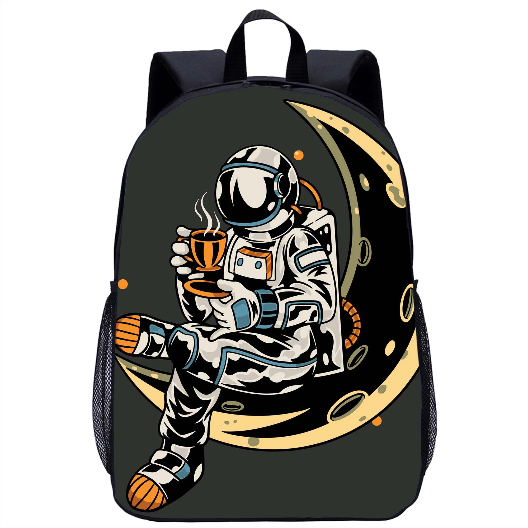 Tas punggung Laptop anak laki-laki dan perempuan, ransel berpergian cetakan astronot keren, ransel penyimpanan multifungsi untuk remaja