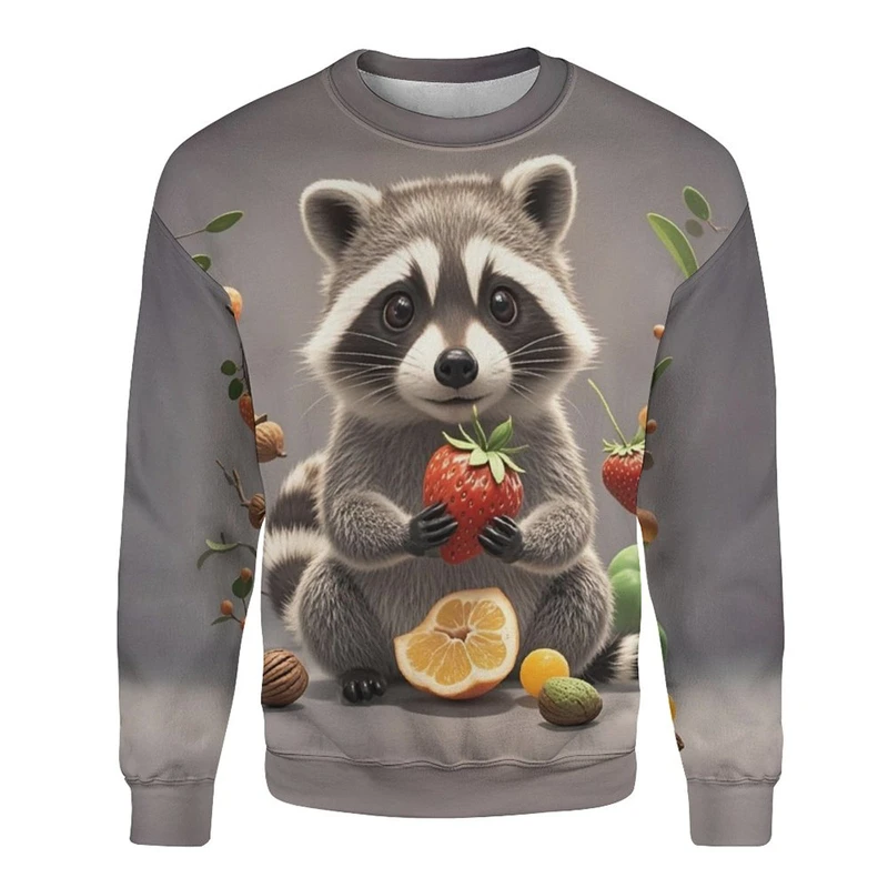 Cute Raccoon Ugly Christmas Sweater Women Clothes Funny Animal Female Pullover Raccoons Graphic Sweatshirt Harajuku Unisex Tops