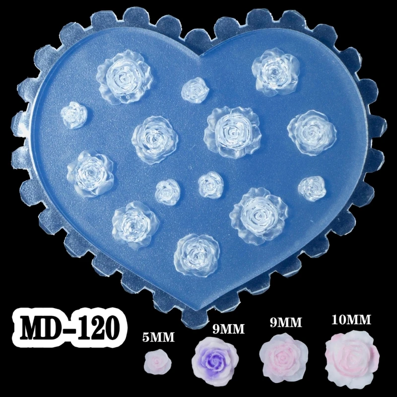 ZB91 molde silicona epoxi moldes con patrón en relieve flores molde para tallado uñas plantillas para tallar plantillas