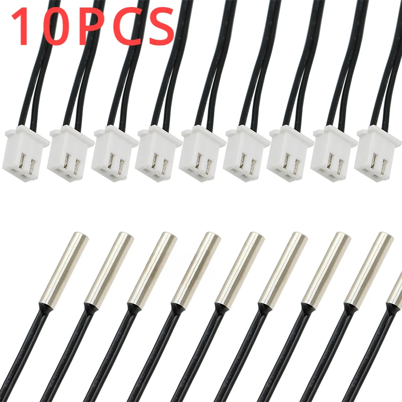 

10PCS NTC Thermistor 10K Ohm Accuracy 1% 3950 Thermistor Temperature Sensor Cylinder Probe 5*25 Refrigerator Available