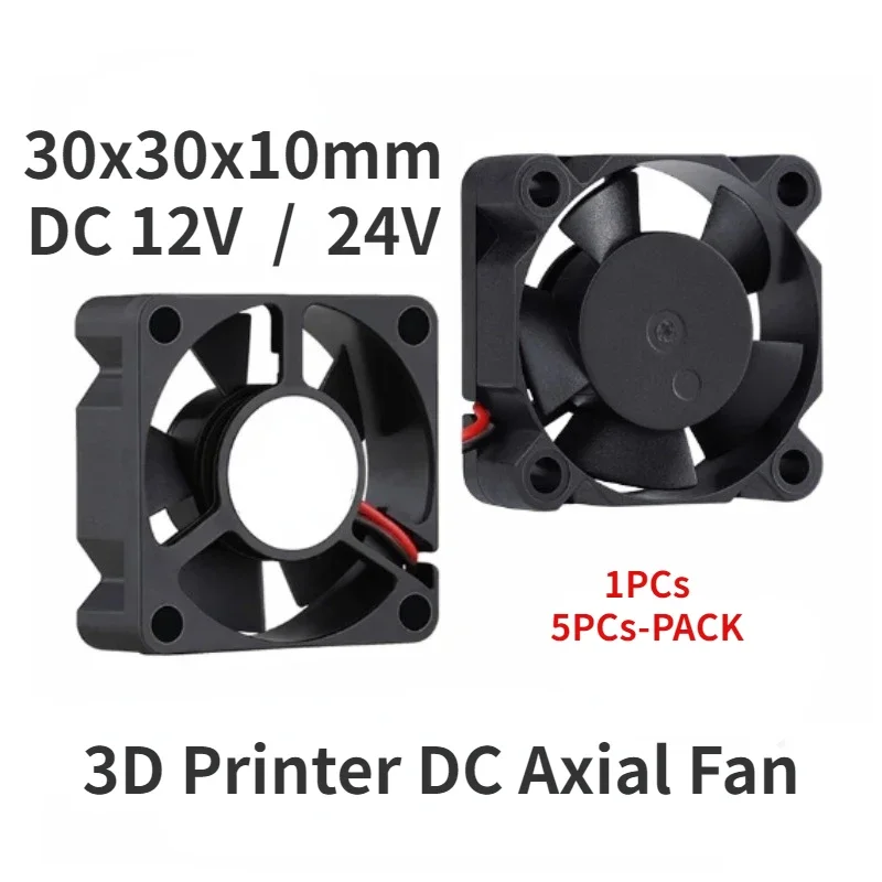 

Вентилятор охлаждения 3D-принтера 3010, воздуходувка 30x30x10 мм, бесщеточный гидравлический подшипник постоянного тока 12 В/24 В для рассеивания тепла машины 3D-принтера