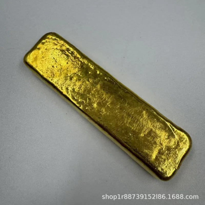 Antique-style gold ingot craft Unengraved gold bar, pure copper, gilded solid gold bar, brass material, non-gold decorative item