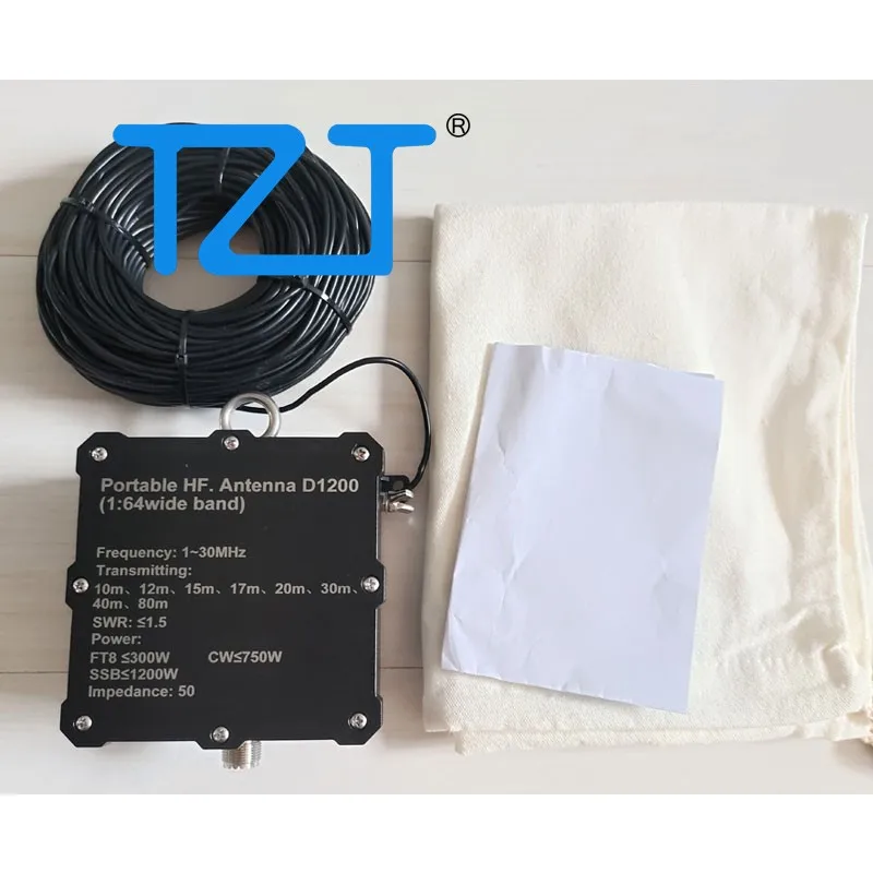 

TZT 1-30MHz 1200W Portable HF Antenna D1200 Shortwave Antenna Designed for Amateur Radio Enthusiasts