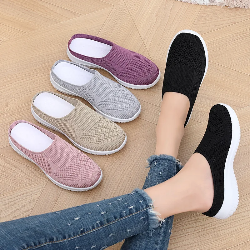 

Women's Breathable Mesh Casual Shoes,Lightweight Soft Sole Footwear,Hollow-out Wedge Heel Women's Slippers zapatos de mujer