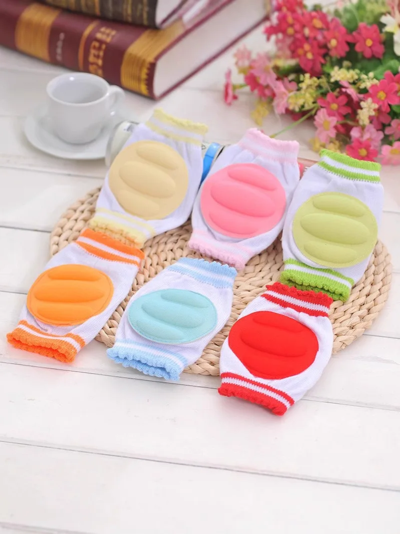 Cotton Baby Knee Pads for Girls & Boys 1-3 Years Anti-Slip Infant Knee Protector For Crawling