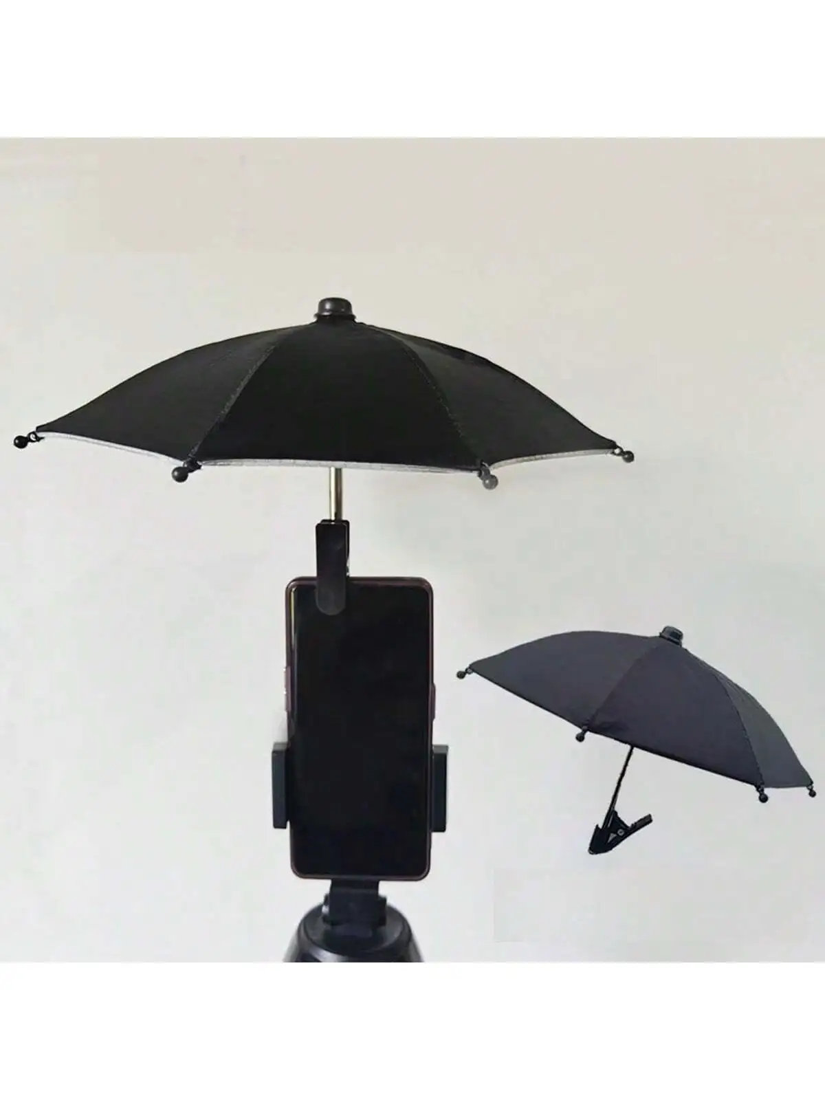 1 Stück Niedlicher Mini-Clip-Regenschirm Handy-Sonnenschutz Fahrrad-Sonnenschutz Deko-Ornament – Detail 5