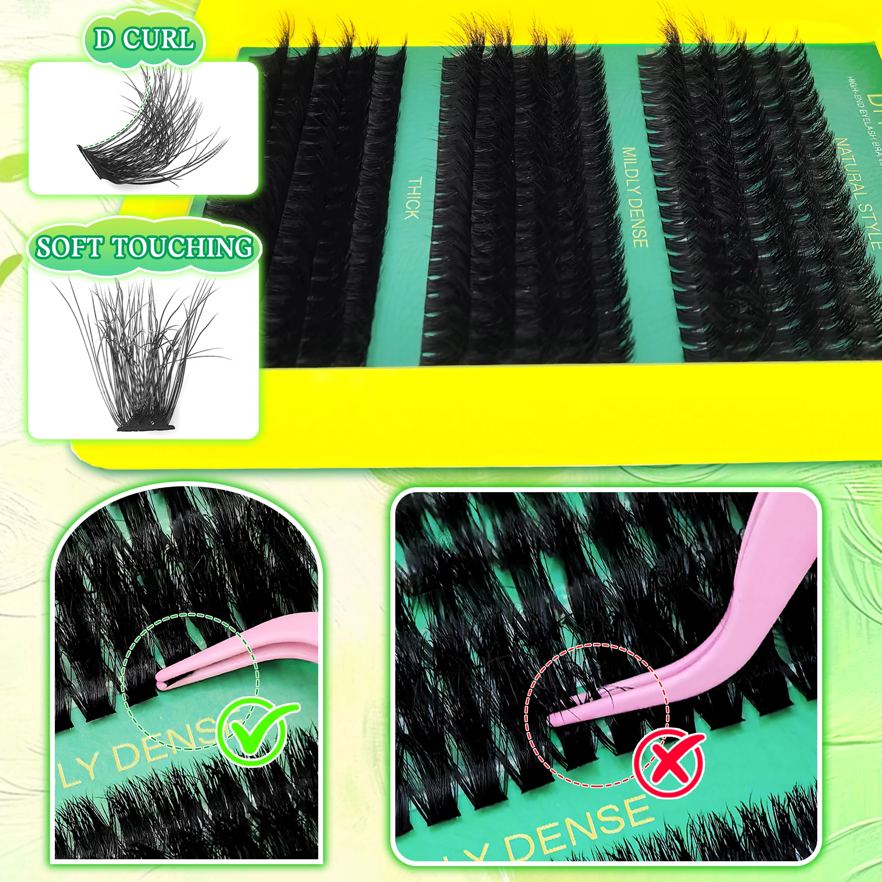 6810D Mega Thick Eyelash Cluster Kit | Mixed Length Soft Reusable Durable Band | Beginner-Friendly Lash Extensions image 4