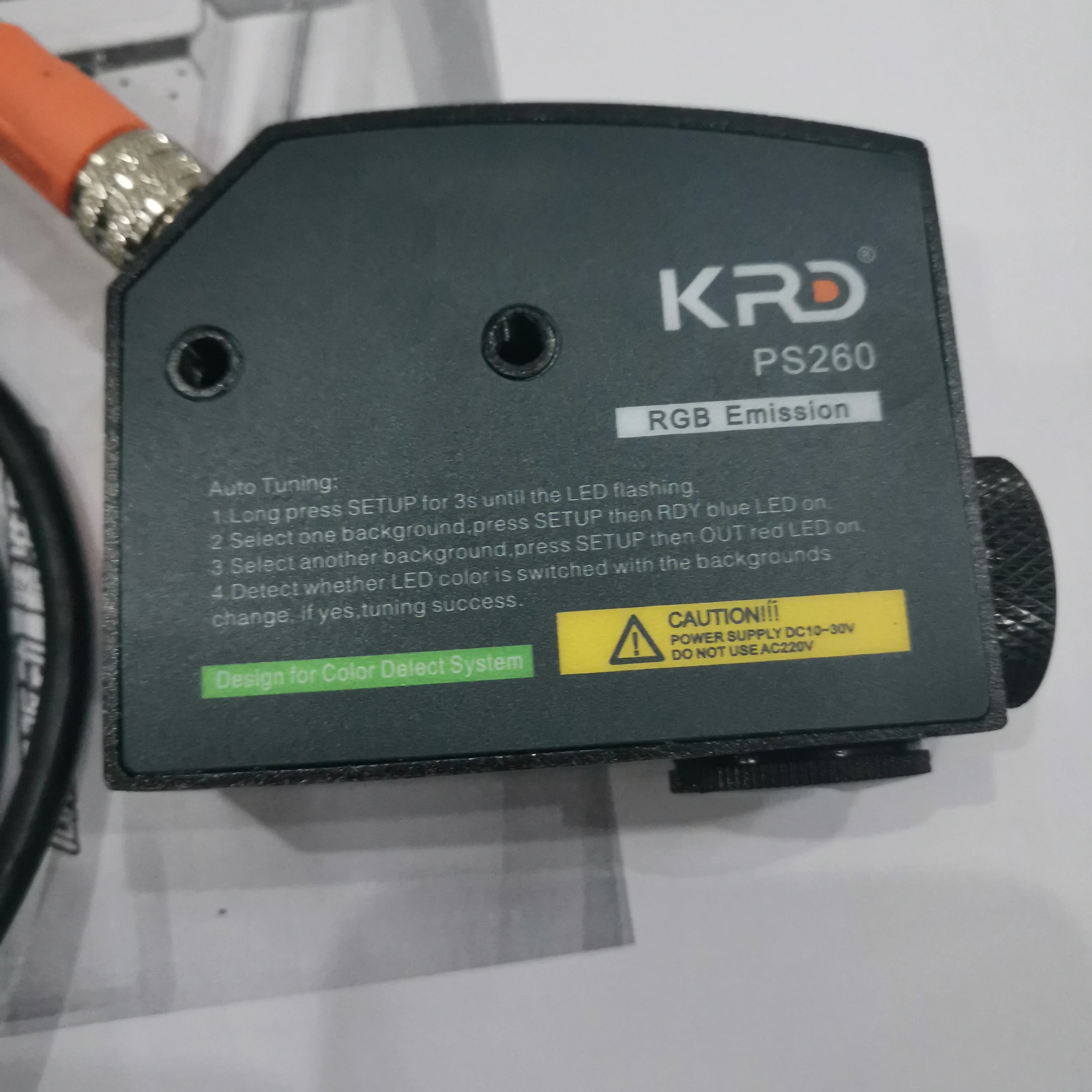 PS-260 مستشعر علامة الألوان العاكسة تتبع العين الكهروضوئية المطبقة على وحدة تحكم توجيه الويب EPC-A10/EPC-D12