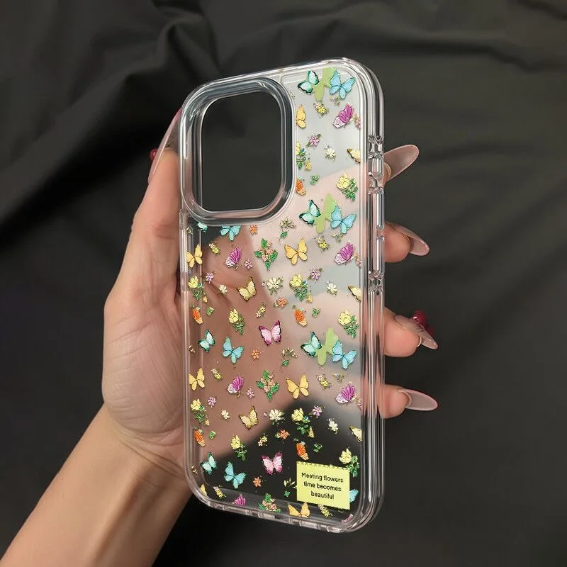 

SEIRASSIM чехол для телефона с милыми цветами-бабочками для iphone 16 pro max 15 plus 14 13 11, задняя крышка для iphone 12 pro xr xs x 7 8 se3