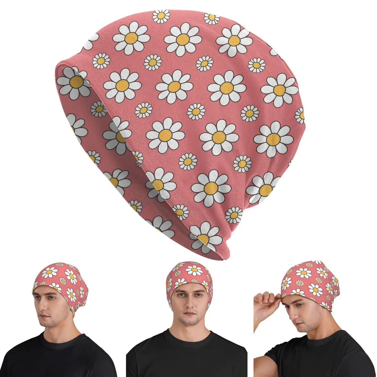 

Шапки-бини Daisy, Daisy Skullies, теплая осенне-зимняя уличная шапка, вязаные шапки для мужчин, женщин и взрослых