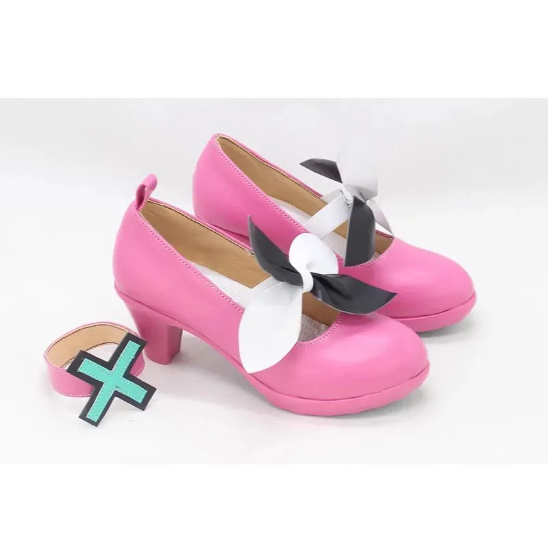 Wonderlands×Showtime Otori Emu أحذية كوسبلاي Project Sekai المرحلة الملونة! الفذ. حذاء Miku Emu من الجلد بعقدة على شكل فيونكة