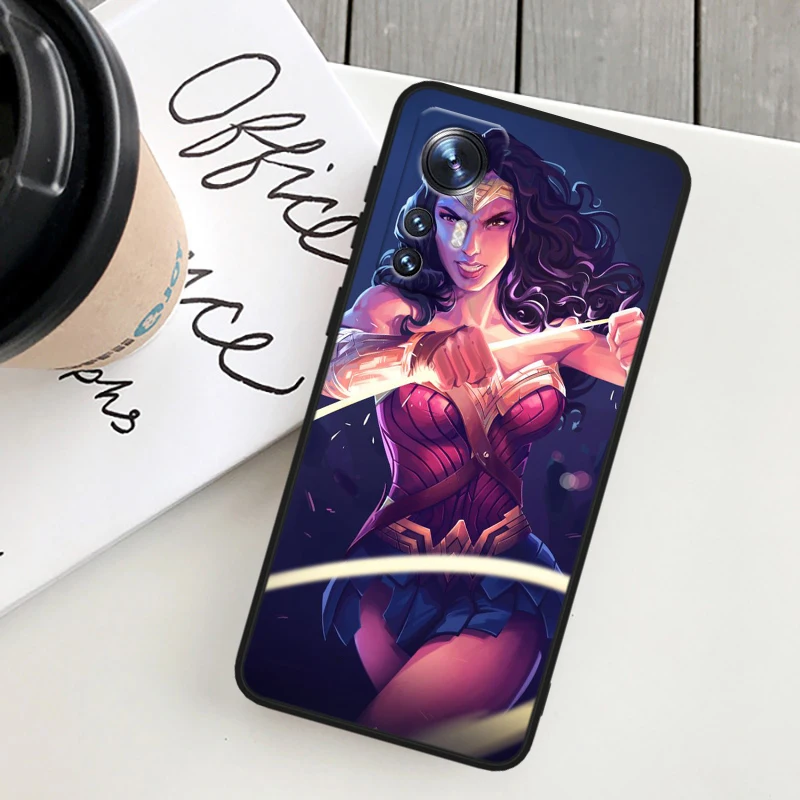 Cute Wonder Woman For Xiaomi Mi Note 10T 10S 10 9T 9 SE 8 CC9E A3 5G Lite Pro Soft Silicone Black Phone Case