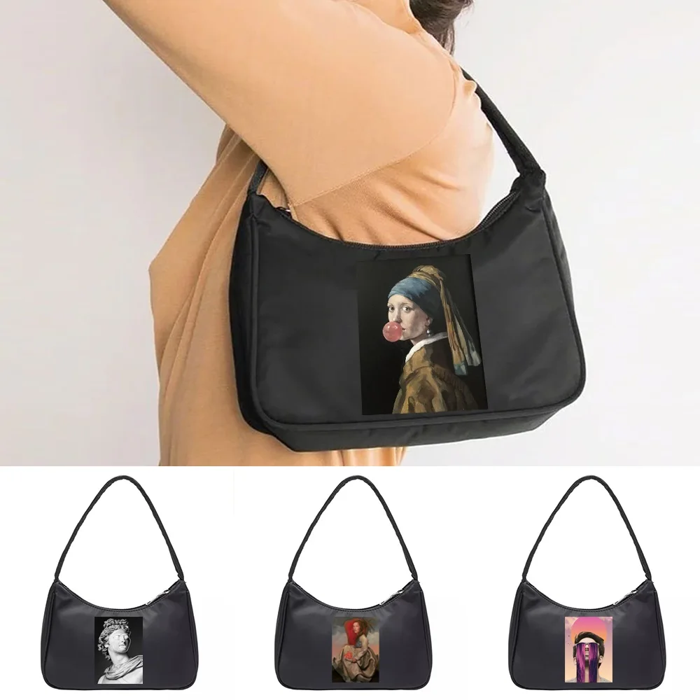 

Cosmetic Storage Handbags Underarm Bags Casual Shopping Versatile Single Shoulder Bag Large Capacity Funny Pattern Coin Purse